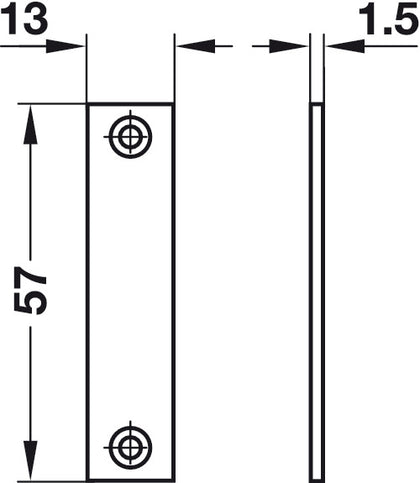 Striking Plate 57.13x1.5mm Steel NP