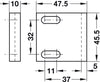 Angled Striking Plate 42x25x10mm Pl NP