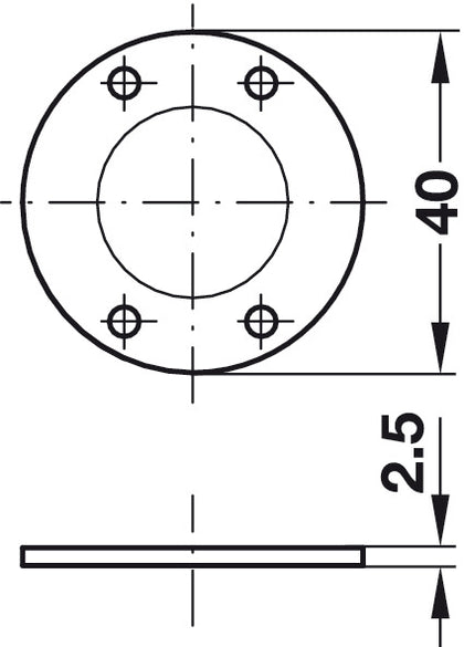 Minilock40 Spacer Plate D18mm Pl Grey