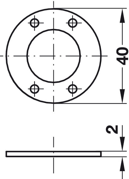 Minilock40 Spacer Plate D22mm MNP