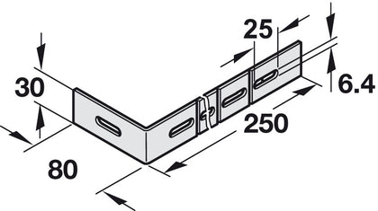 Mounting Bracket 250x80mm Galv St