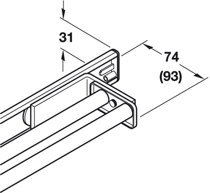 Towel Rail 2-Arm 340mm Alu/Pl Slv Ano