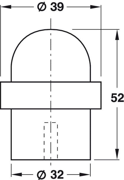 Startec Door Stop/Floor D39mm Rub/SSS