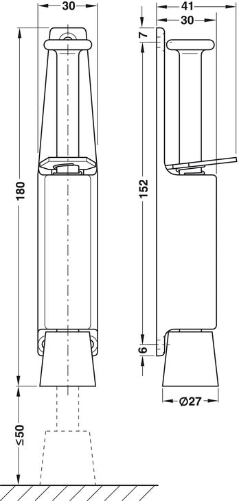 Startec Door Holder 180mm 40kg ZA/St/Rub