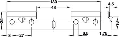 Traser-6 Dbl Wall Mount Plate 130mm ZPS