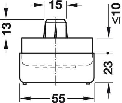 Furniture Glide D55x23mm 60kg Pl Blk