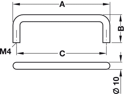 D Pull Hdl AA Silver Col D10mm 96mm cc