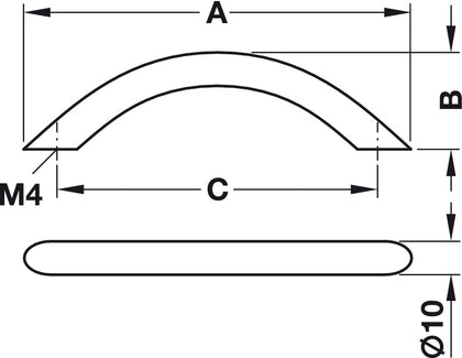 Clifton Bow Hdl BSSE D10x256mm cc
