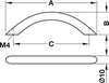 Clifton Bow Hdl BSSE D10x256mm cc