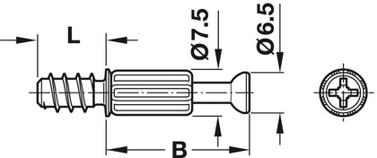 Minifix S200 Con Bolt 5/34mm St Galv