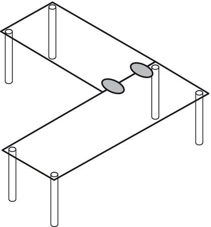 Table Top Connector Modular Zinc D.Grey