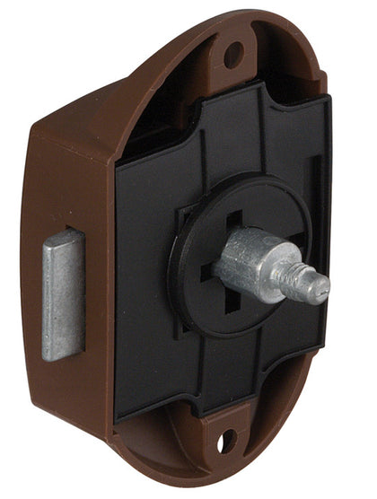 PushButton Lock BS25mm Pl Brown