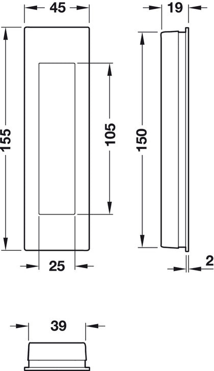 FSB 4251 Flush Pull Hdl Open 304 SSS