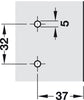 4mm Mounting Plate 1prt Slide Cruci St Euro