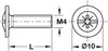 Handle Scr Flat/Combi M4x32mm St Glv