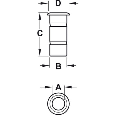 Dust Exc.Socket ts D9-15/D15x19mm Brs NP