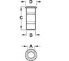 Dust Exc.Socket ts D9-15/D15x19mm Brs BB