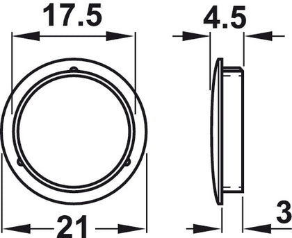 Traser-6 Cover Cap D18mm Pl Nkl