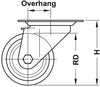 D125mm Castor Swivel wo Brake PL Galv