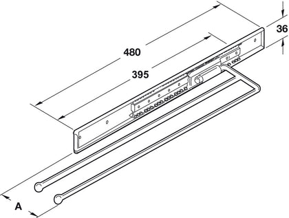 Towel Rail 3-Arm 480mm Steel Pol Chr