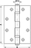 Butt Hinge 2BB Rad 102x76mm 304 BP