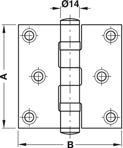 Startec Butt Hinge Sqr 76x76mm 304 MSS