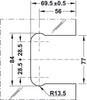 Flush Pull Hdl for Gls 100x76mm Alu SNP