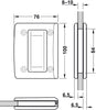 Flush Pull Hdl for Gls 100x76mm Alu SNP