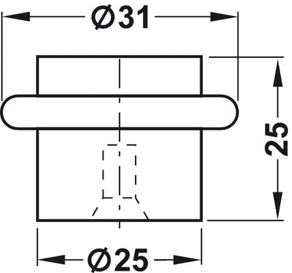 Startec Door Stop/Floor D31mm Rub/SSS