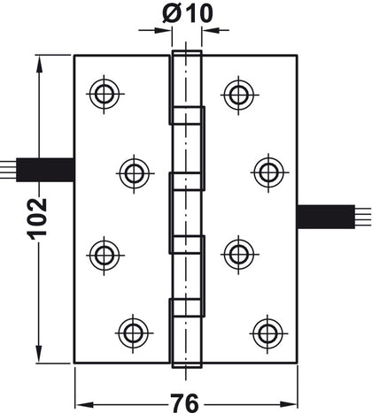 Conductor Hinge Sqr 102x76mm CW SSS