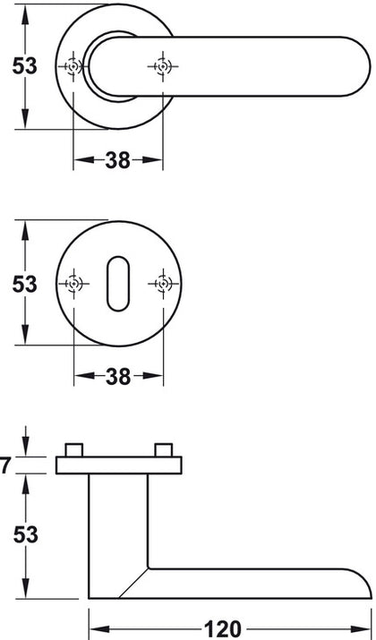 HL02 Lvr Set D53.5mm Std KW 304 PSS