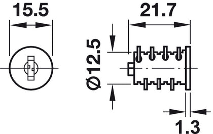 Symo3000 Cylinder Core Key SH0001 NP