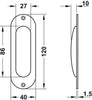 FSB Flush Pull Hdl Rnd 120x40mm 304 PSS