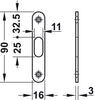 WC Sld Dr Mortice Hooklock Set 67.5mm CP