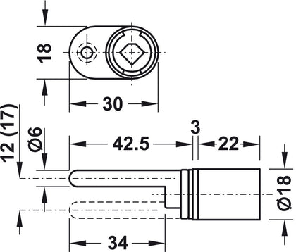 Symo3000 Central Rotary Lock 22/17mm NP