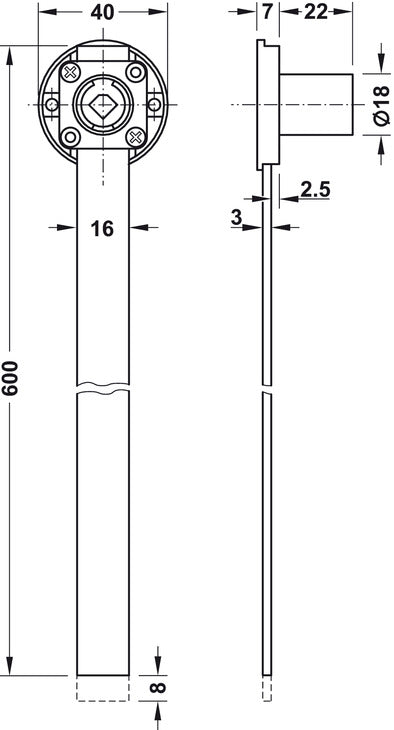 Symo3000 Central Lockcase 22mm NP