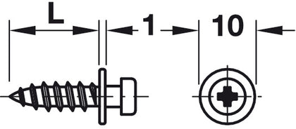 Modular Screw Collared D4x25.0mm St Galv