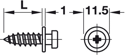 Modular Screw Collared D5x16.0mm St Galv