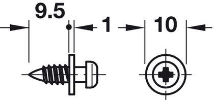 Modular Screw Collared 9.5mm St Galv