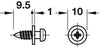 Modular Screw Collared 9.5mm St Galv