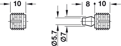 Dowel Connector 2Pt Plug-In Nyl Nat Col