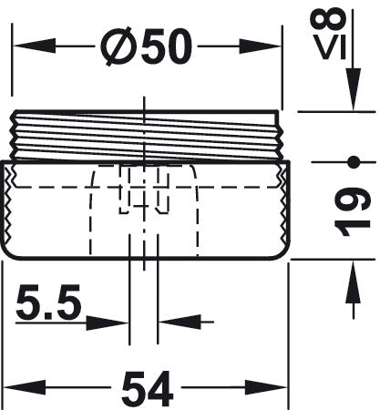 Furniture Glide D54x19mm Pl Blk