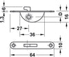 Hook Bolt Mortice Lock BS 9mm UH St Brz