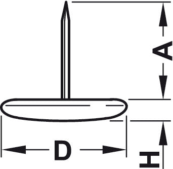 Pin Type Chair Leg Glide D15mm St NP
