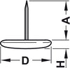 Pin Type Chair Leg Glide D15mm St NP