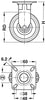 D75mm Castor Fixed wo Brake PL Galv