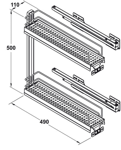 VS SUB Slim 150mm PO 90D 2-Tier Slv