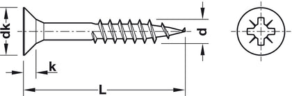 Hospa Scr Prt Csk PZ3 D6.0x80mm Glv