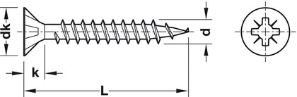 Spax Scr Ful Csk PZ2 D5.0x40mm Ylx