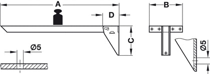 Tikla Fold Table Brkt 100kg/Pr 560mm Brw